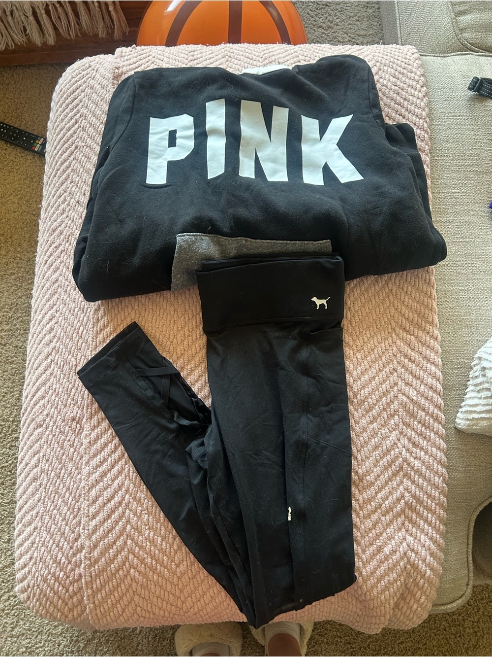 PINK Victoria's Secret Black and White Kids Matching Set